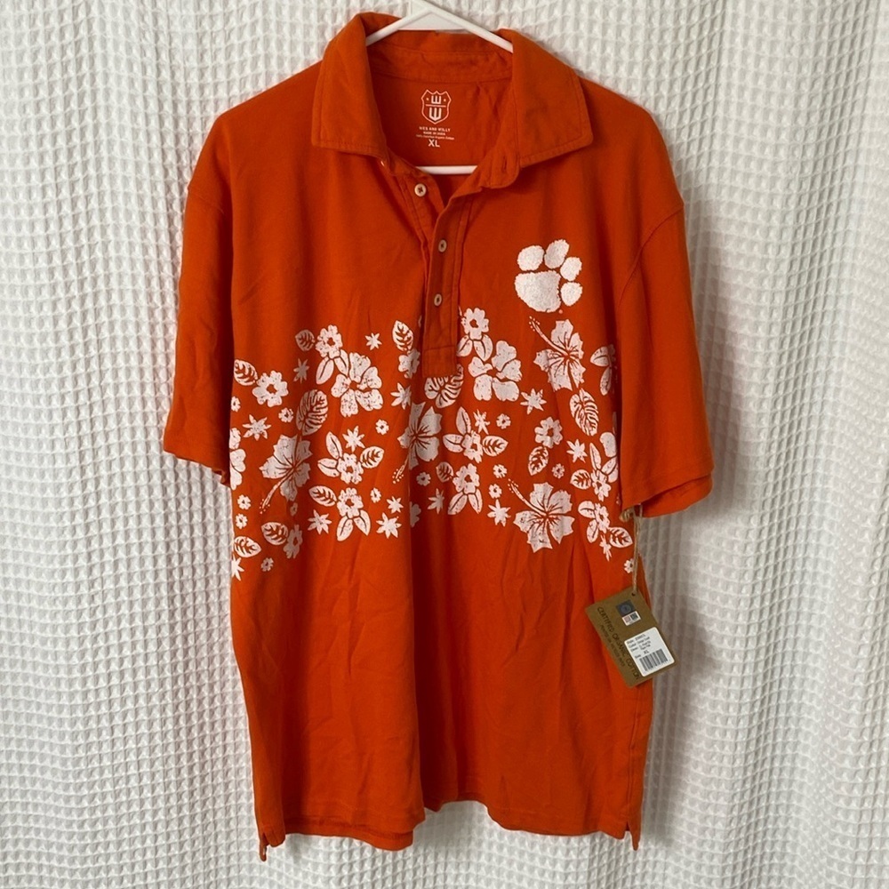 Wes and Willy Clemson Hawaiian Polo XL NWT